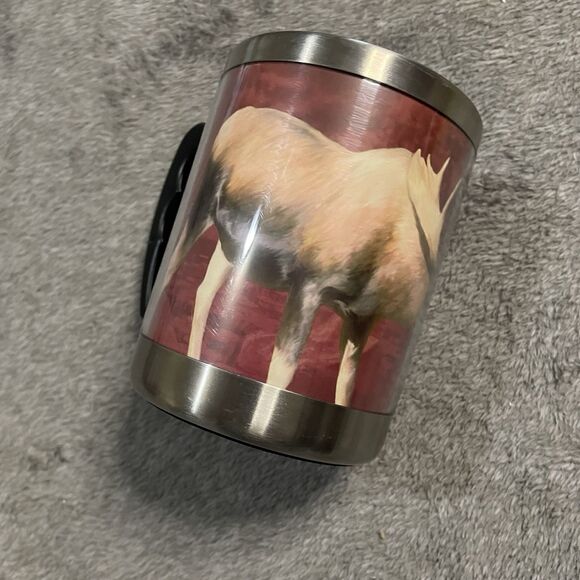 LL Bean Coffee Mug Tin Metal Cup Camping Outdoors Office Work Travel Moose - Picture 10 of 11